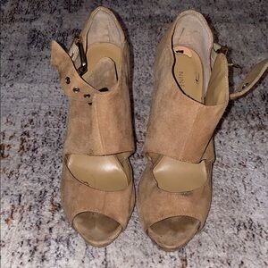 Nine West Women's Brown Peep Toe Heels